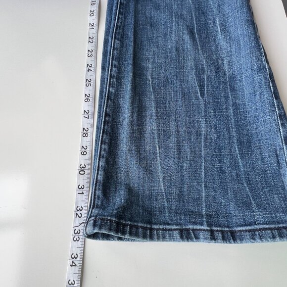 ReRock for Express Flared Low Rise Denim Jeans Distressed Style Womens Size 12L - Picture 8 of 16